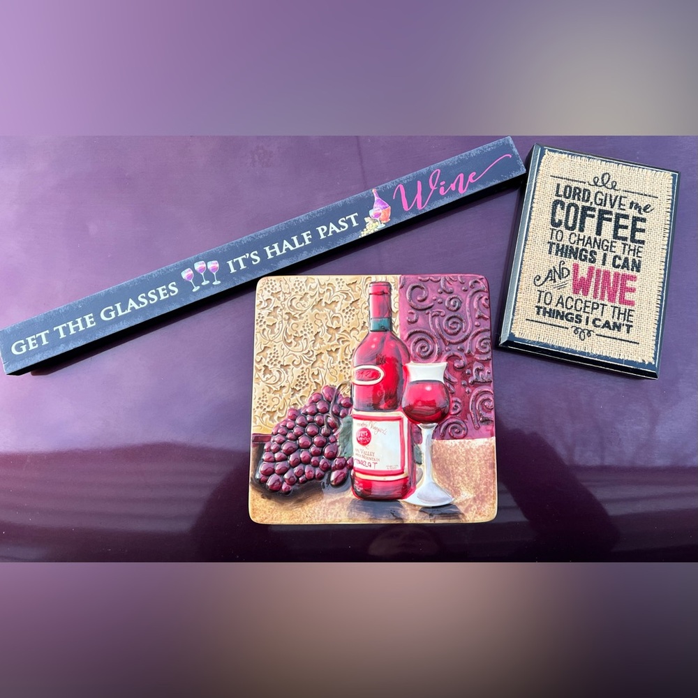 Wine signs, BUNDLE of 3